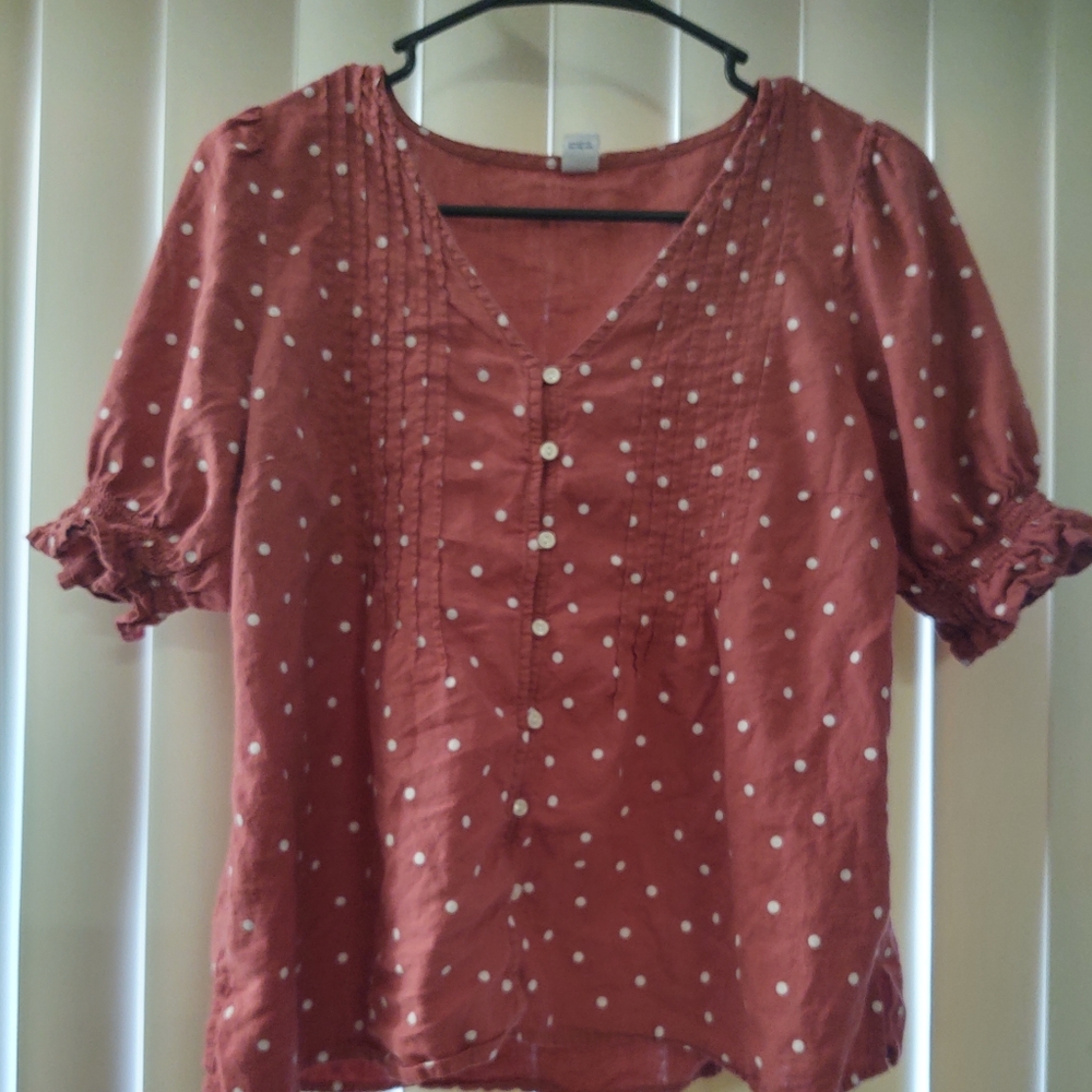 Old Navy Medium Red polka dot top